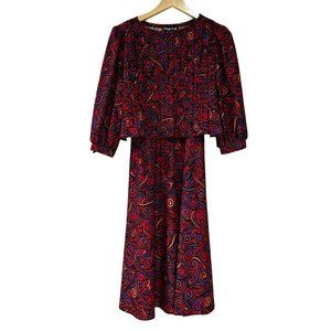 Vintage Signor California Retro Multicolor Dress City Pop 70's 80's Size S